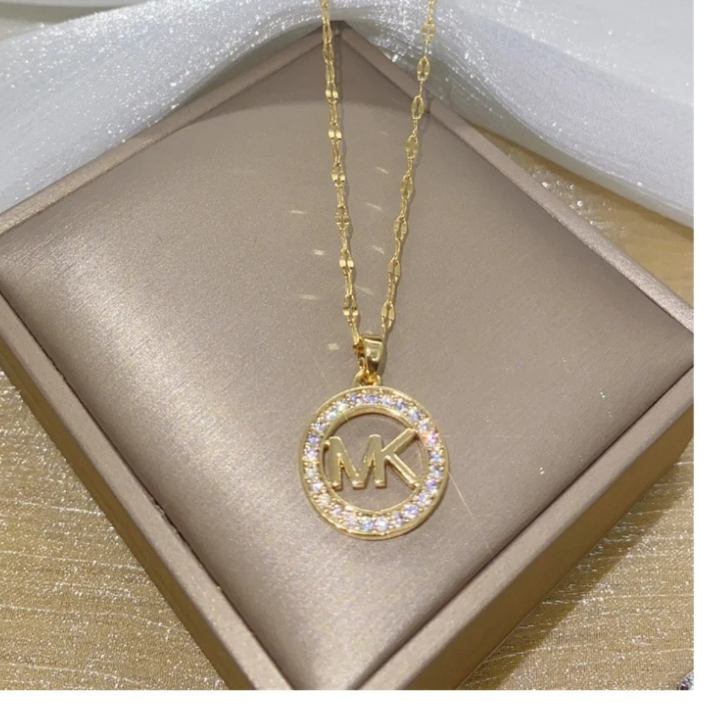 Stainless Steel 18k Gold  Dipped Silver Pendant Necklace